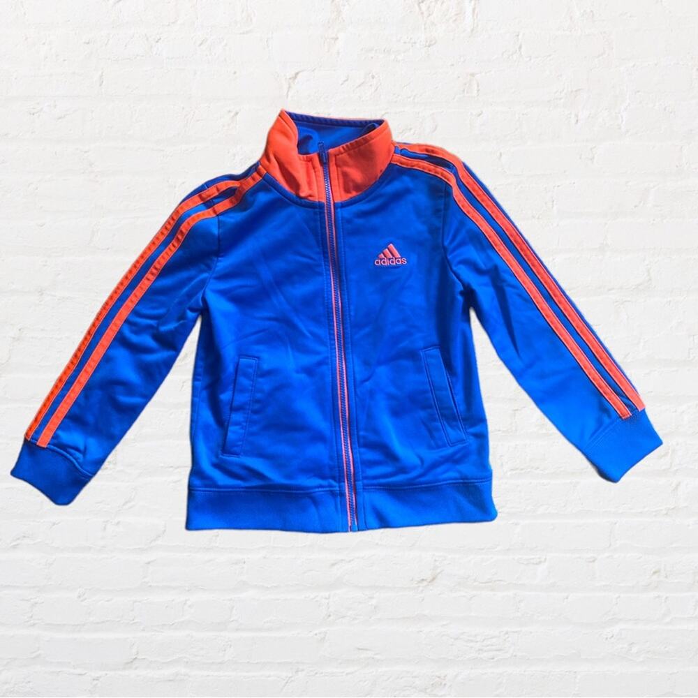 adidas Kids Royal Blue Jacket with Orange Trim